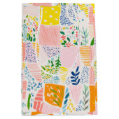 Farbenfrohe Pastell-Patchwork-Preppy Mittlere Geschenktüte (Vorderseite)