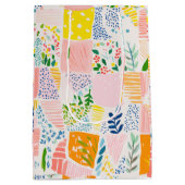 Farbenfrohe Pastell-Patchwork-Preppy Mittlere Geschenktüte (Rückseite)