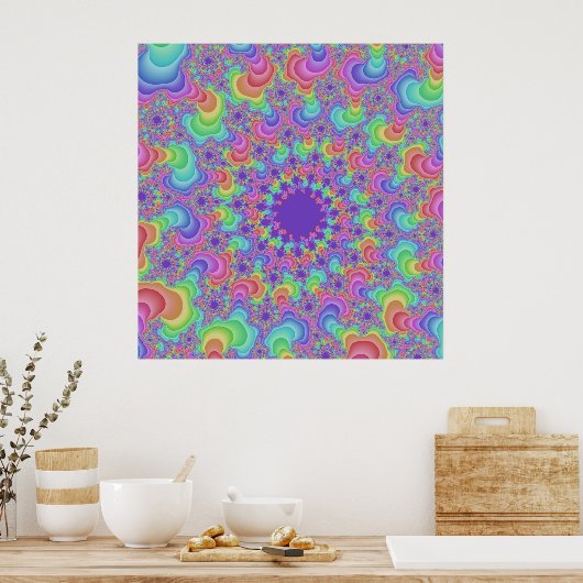 Farbenfrohe Pastell Rainbow Poster (Küche)