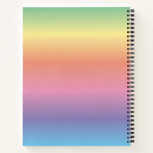 Farbenfrohe Pastell-Regenbogen-Farbeneinfarbigkeit Notizbuch (Rückseite)