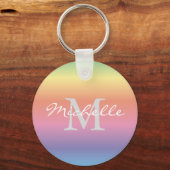 Farbenfrohe Pastell-Regenbogen-Farbeneinfarbigkeit Schlüsselanhänger (Vorderseite)