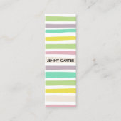 Farbenfrohe Pastell Streifen Minimalistisch Cool Mini Visitenkarte (Vorderseite)