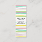 Farbenfrohe Pastell Streifen Minimalistisch Cool Mini Visitenkarte (Rückseite)