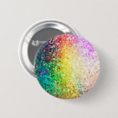 Farbenfrohe Pastell Tones Retro Glitzer Button (Vorne & Hinten)