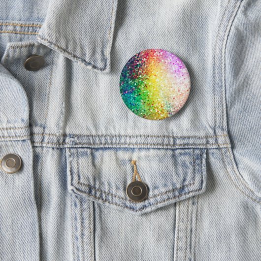 Farbenfrohe Pastell Tones Retro Glitzer Button (Beispiel)