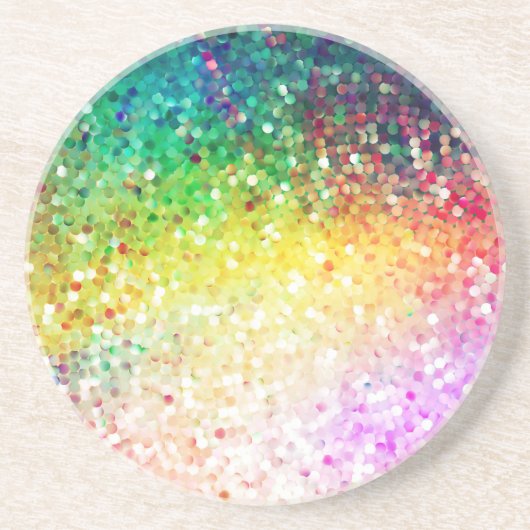 Farbenfrohe Pastell Tones Retro Glitzer Getränkeuntersetzer (Vorne)