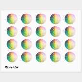 Farbenfrohe Pastell Tones Retro Glitzer Runder Aufkleber (Blatt)