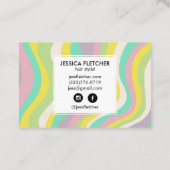 Farbenfrohe Pastell Wavy Streifen Minimalistisch C Visitenkarte (Rückseite)