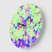 Farbenfrohe Pastell-Wildblume Große Wanduhr (Winkel)