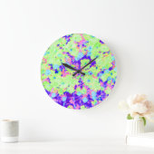 Farbenfrohe Pastell-Wildblume Große Wanduhr (Zuhause)
