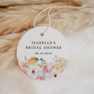 Farbenfrohe Pastelle Brautparty Geschenkanhänger