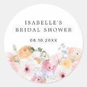 Farbenfrohe Pastelle Brautparty Runder Aufkleber (Vorderseite)