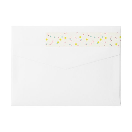 Farbenfrohe Pastelle Confetti Dots Oh, was Spaß Ur (Rückseite)