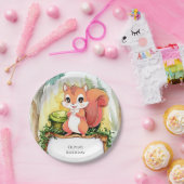 Farbenfrohe Pastelle Eichhörnchen Geburtstag Pappteller (Party)