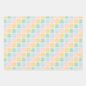 Farbenfrohe Pastelle Frieden, Liebe, Sonnenschein  Geschenkpapier Set (Vorderseite 3)