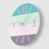 farbenfrohe Pastelle Große Wanduhr (Winkel)