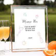 Farbenfrohe Pastelle Hand Drawn Mimosa Bar