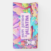 Farbenfrohe Pastelle Magisches Niedliches Einhorn  Banner (Vertikal)