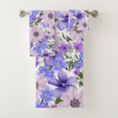 Farbenfrohe Pastelle Niedlich Lavender Daisies Fer Badhandtuch Set (Insitu)