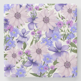 Farbenfrohe Pastelle Niedlich Lavender Daisies Fer Steinuntersetzer