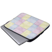 Farbenfrohe Pastelle Patchwork Laptopschutzhülle (Vorne Knopf)
