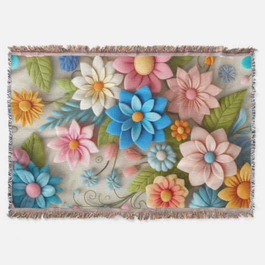 Farbenfrohe Pastelle Spring 3D Filz Florenz Kunst, Decke (Vorderseite)