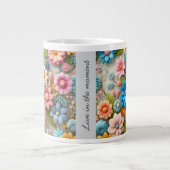 Farbenfrohe Pastelle Spring 3D Filz Florenz Kunst, Jumbo-Tasse (Vorderseite)