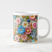 Farbenfrohe Pastelle Spring 3D Filz Florenz Kunst, Jumbo-Tasse (Rechts)