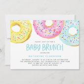 Farbenfrohe Pastelle Sprinkle Donuts Baby Brunch Einladung (Vorderseite)