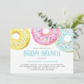 Farbenfrohe Pastelle Sprinkle Donuts Bridal Brunch Einladung (Stehend Vorderseite)