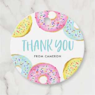 Farbenfrohe Pastelle Sprinkle Donuts Geburtstag Vi Geschenkanhänger