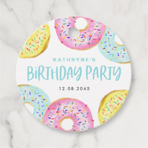 Farbenfrohe Pastelle Sprinkle Donuts Geburtstagspa Geschenkanhänger