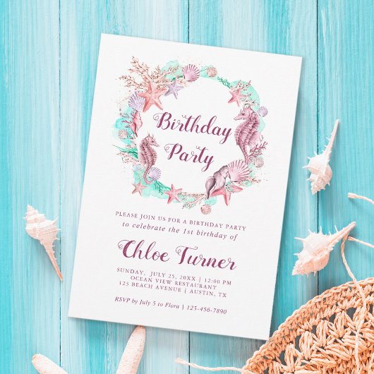 Farbenfrohe Pastelle unter dem Meer Einladung