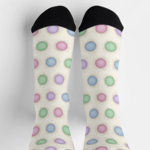 Farbenfrohe Pastellfarben abgenutzte Polka Punkte Socken