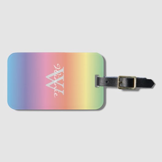 Farbenfrohe Pastellfarben Gepäckanhänger (Vorderseite (Horizontal))