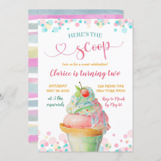 Farbenfrohe Pastellfarben Hier ist der Geburtstag  Einladung