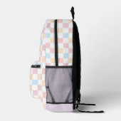 Farbenfrohe Pastellfarben Niedliches kariertes Mus Bedruckter Rucksack (Rechts)