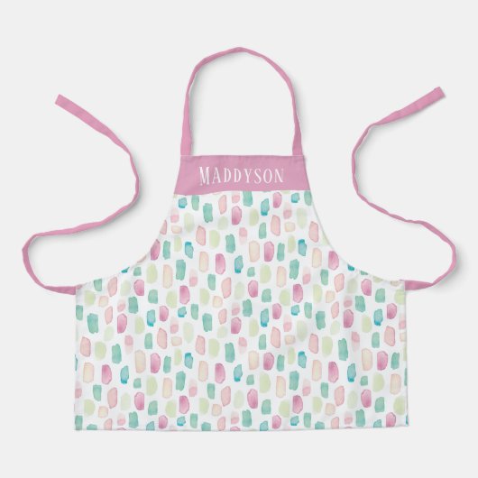 Farbenfrohe Pastellfarben Paint Stroke Pattern Dru Schürze (Vorderseite)