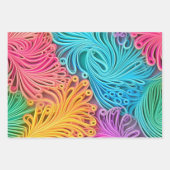 Farbenfrohe, pastellfarbene, abstrakte Designmuste Geschenkpapier Set (Vorderseite 3)