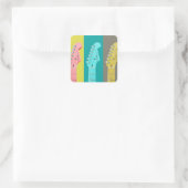 Farbenfrohe pastellfarbene Gitarrenmusik Quadratischer Aufkleber (Tasche)