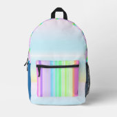 Farbenfrohe, pastellfarbene, pastellfarbene Regenb Bedruckter Rucksack (Vorderseite)