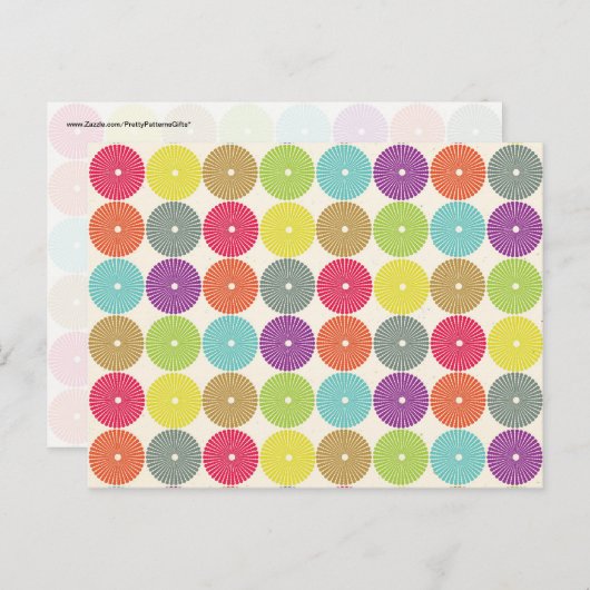 Farbenfrohe, pastellfarbene Polsterplatte Postkarte (Vorne/Hinten)