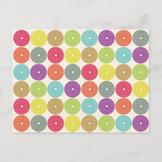 Farbenfrohe, pastellfarbene Polsterplatte Postkarte (Vorderseite)