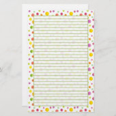 Farbenfrohe pastellfarbene Punkte Briefpapier (Vorne/Hinten)