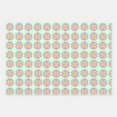 Farbenfrohe pastellfarbene rosa Blume Muster anpas Geschenkpapier Set (Vorderseite 3)