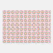 Farbenfrohe pastellfarbene rosa Blume Muster anpas Geschenkpapier Set (Vorderseite 2)