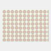 Farbenfrohe pastellfarbene rosa Blume Muster anpas Geschenkpapier Set (Vorderseite)