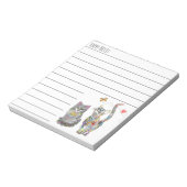 Farbenfrohe Pastellkatze und Kitten Notepad Notizblock (Rotiert)