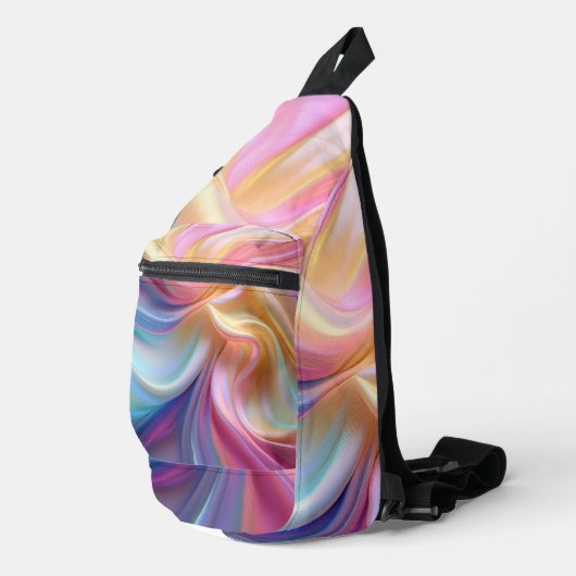 Farbenfrohe Pastellseide Crossbody Bag (Rechte Ecke)
