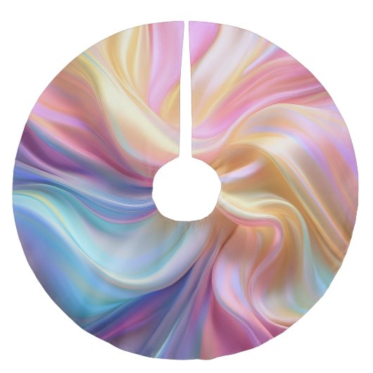 Farbenfrohe Pastellseide Polyester Weihnachtsbaumdecke (Vorderseite)